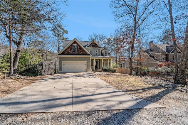 craftsman-style home with a garage