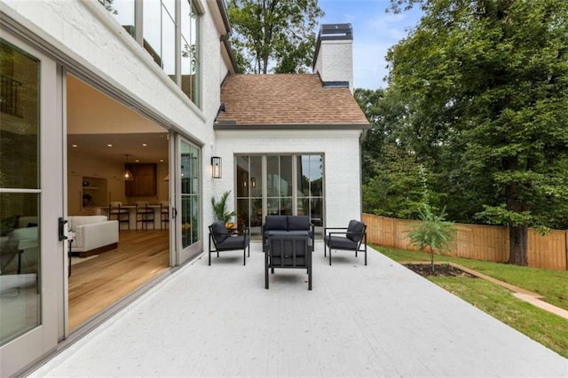 view of patio / terrace featuring an outdoor hangout area