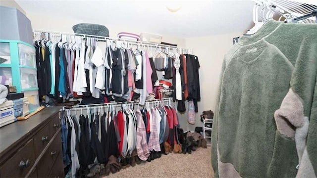 spacious closet with carpet flooring