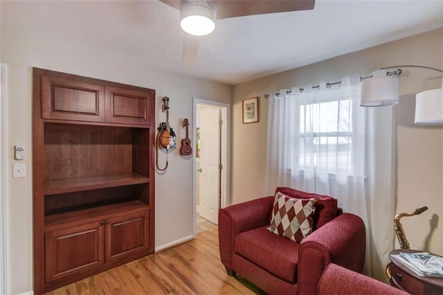 living area featuring light hardwood / wood-style floors