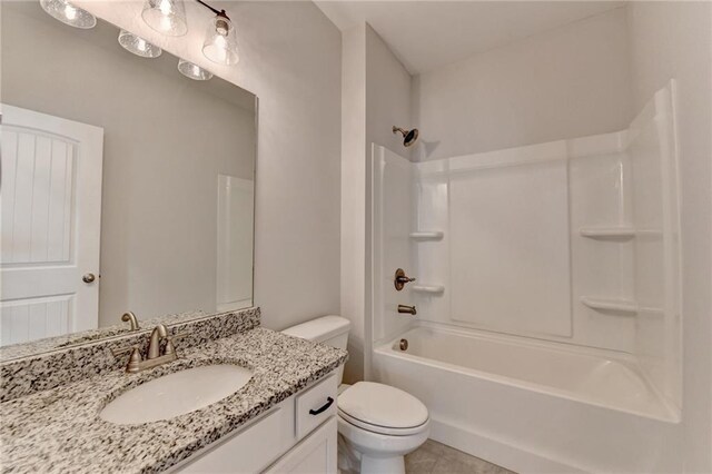 2090 Harvester Ln, Buford, GA 30518 - full bathroom featuring vanity, bathing tub / shower combination, and tile patterned flooring