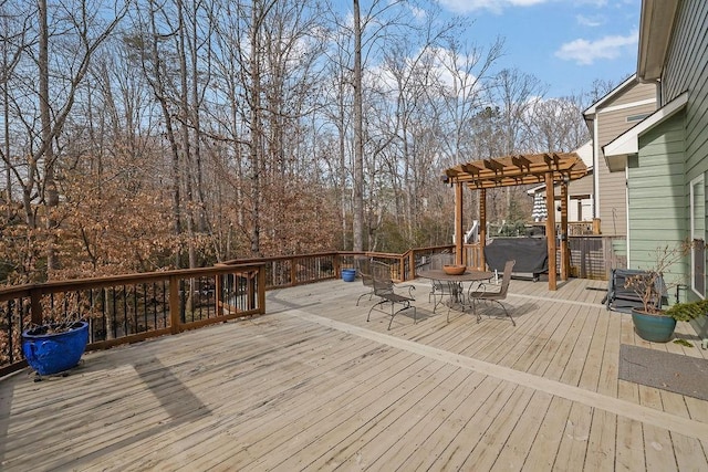 wooden deck with a pergola