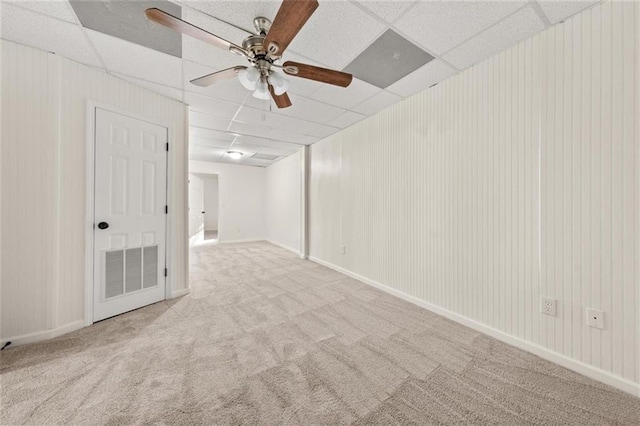 179 Hunters Crk, Dallas, GA 30157 - spare room with carpet flooring, ceiling fan, and a drop ceiling