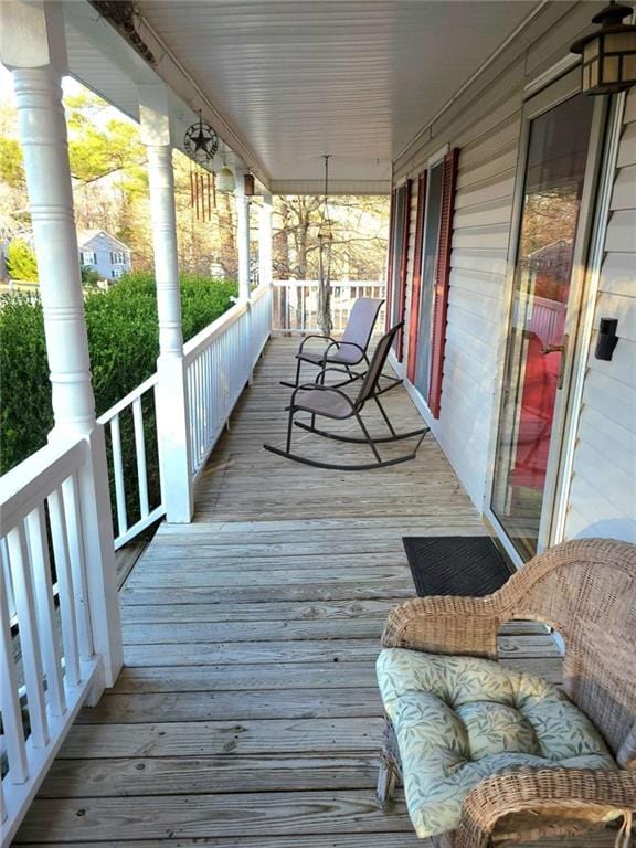 deck with a porch