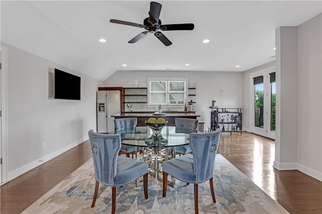 4550 Lois St SE, Smyrna, GA 30080 - dining room featuring healthy amount of natural light, light wood-style flooring, ceiling fan, baseboards, and recessed lighting