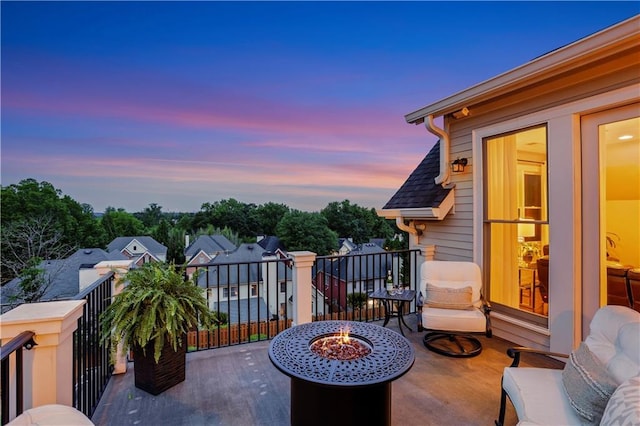 4550 Lois St SE, Smyrna, GA 30080 - view of patio / terrace with a balcony and an outdoor fire pit