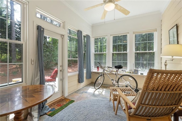 6355 Marlow Dr, Cumming, GA 30041 - sunroom / solarium with stone finish flooring and crown molding