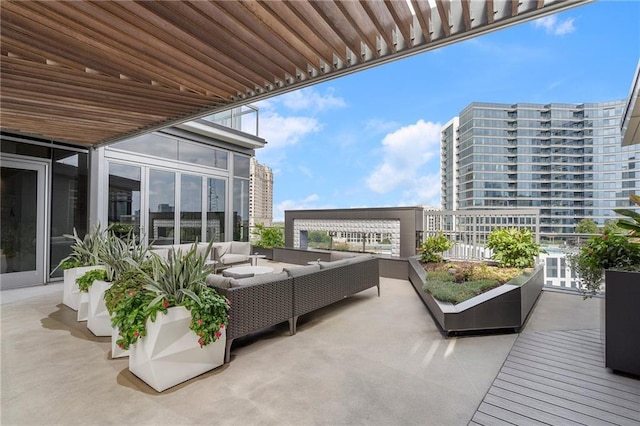 balcony with an outdoor hangout area