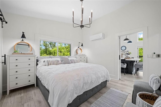 4791 Talona Rd, Talking Rock, GA 30175 - bedroom with a chandelier, multiple windows, and wood finished floors