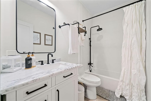 4791 Talona Rd, Talking Rock, GA 30175 - bathroom featuring vanity, toilet, and shower / bathtub combination with curtain