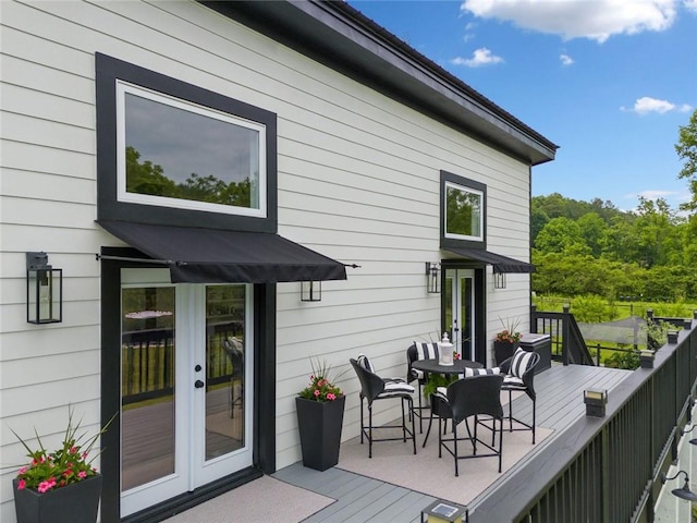4791 Talona Rd, Talking Rock, GA 30175 - wooden terrace featuring outdoor dining space and french doors