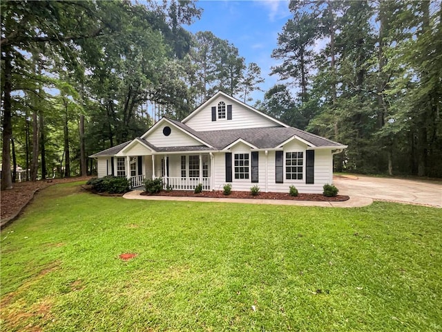 46 Timber Walk Dr, Sharpsburg, GA 30277 - single story home with covered porch and a front yard