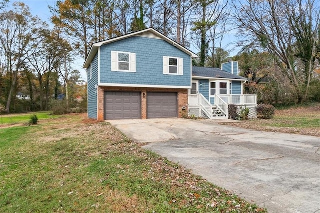 tri-level home featuring a garage