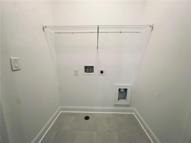 washroom featuring electric dryer hookup and washer hookup