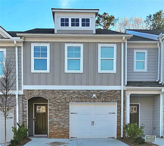 view of property with a garage