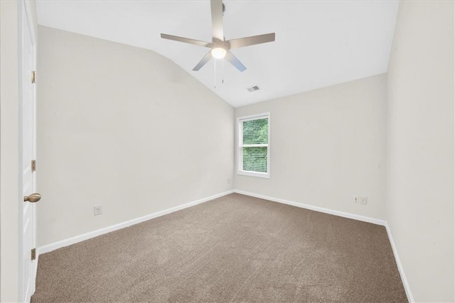3607 Archgate Ct, Alpharetta, GA 30004 - carpeted spare room with lofted ceiling, a ceiling fan, and baseboards