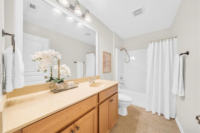 3607 Archgate Ct, Alpharetta, GA 30004 - full bath with vanity, toilet, shower / bathtub combination with curtain, and tile patterned flooring