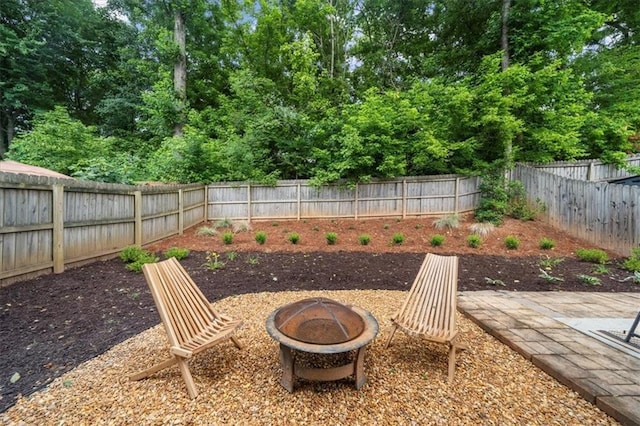 3607 Archgate Ct, Alpharetta, GA 30004 - fenced backyard featuring a fire pit and a patio