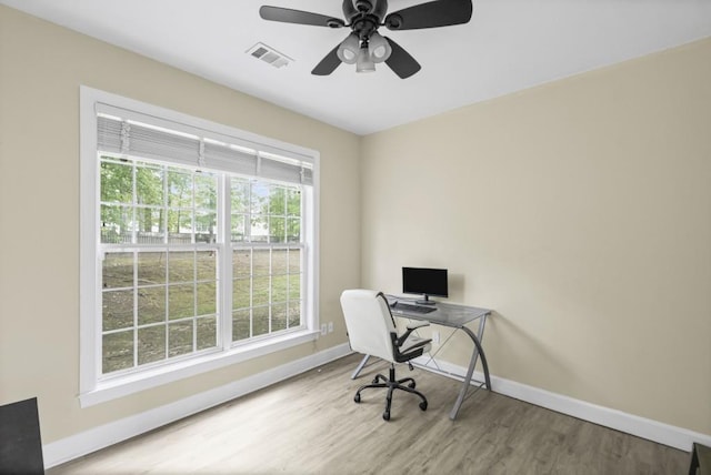 1465 Laleiah Dr, Cumming, GA 30041 - home office featuring visible vents, baseboards, and wood finished floors