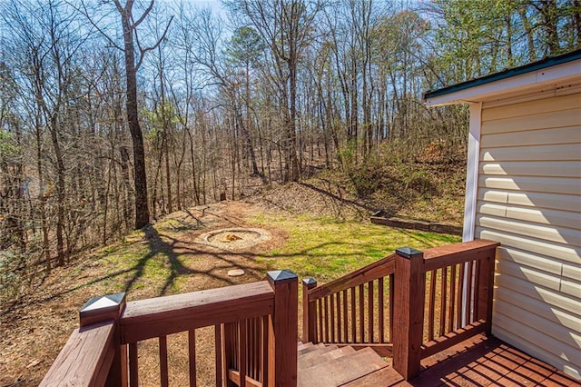 deck featuring a lawn