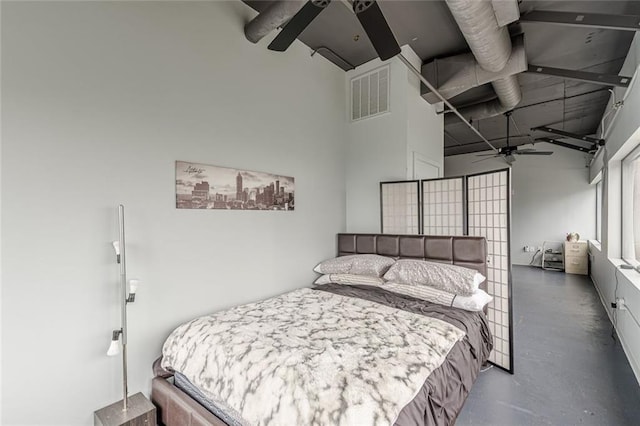 120 Ralph Mcgill Blvd NE Unit 1502, Atlanta, GA 30308 - bedroom featuring concrete floors and a towering ceiling