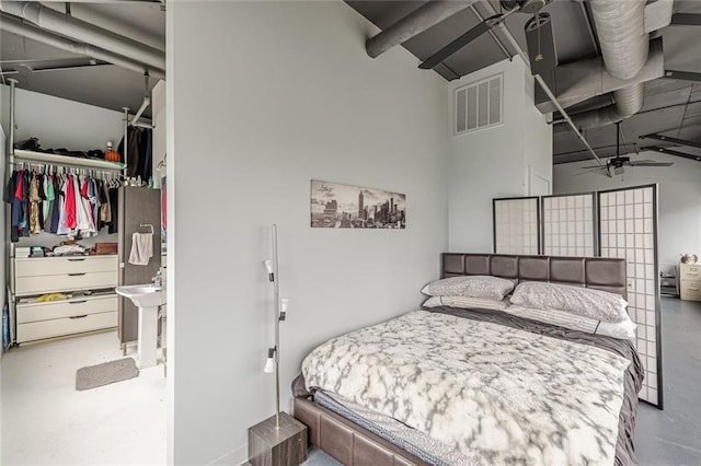 120 Ralph Mcgill Blvd NE Unit 1502, Atlanta, GA 30308 - bedroom with finished concrete floors and a closet