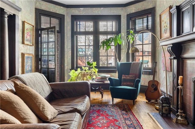 interior space featuring a wealth of natural light and hardwood / wood-style flooring