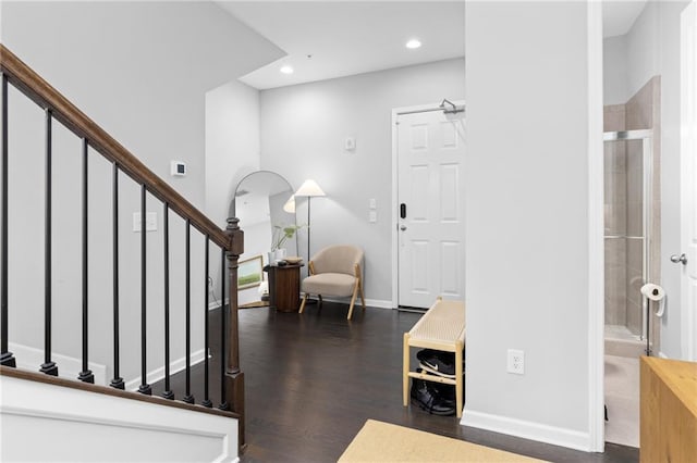 entryway featuring dark hardwood / wood-style floors