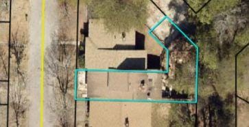aerial overview of property's location with property boundaries highlighted