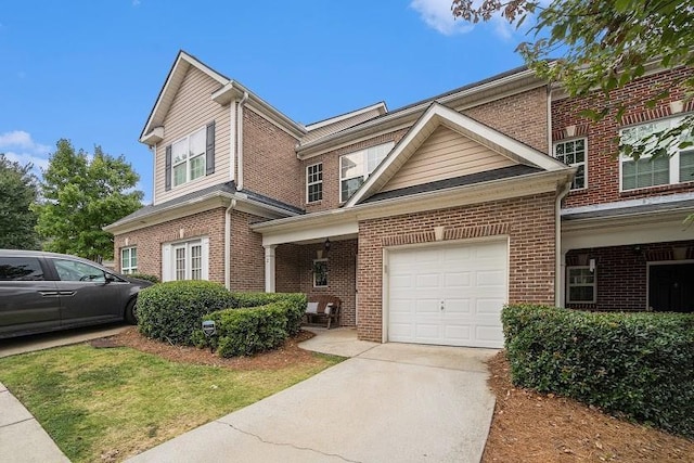 view of front of property featuring a garage