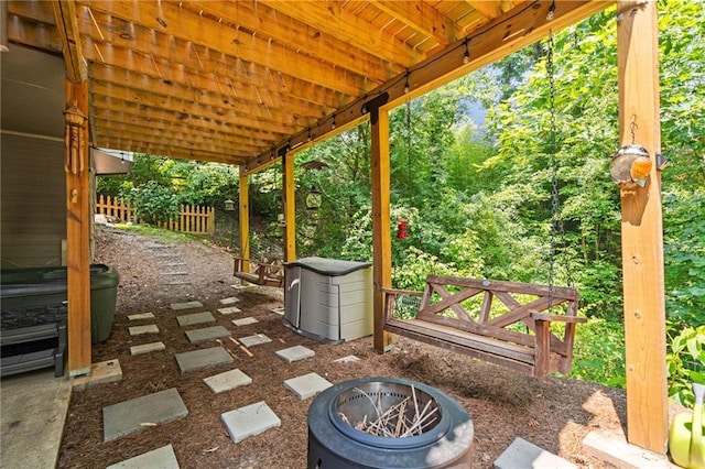 139 Mountain Vista Blvd, Canton, GA 30115 - view of patio / terrace featuring an outdoor fire pit