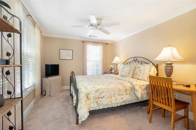 4653 Glory Maple Trce, Powder Springs, GA 30127 - carpeted bedroom featuring crown molding and ceiling fan