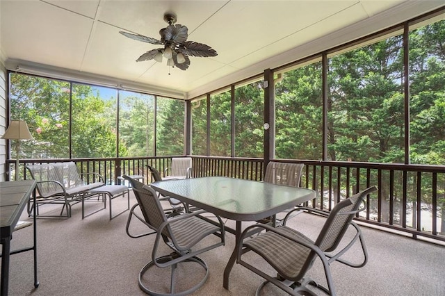 4653 Glory Maple Trce, Powder Springs, GA 30127 - sunroom / solarium featuring ceiling fan and outdoor dining area