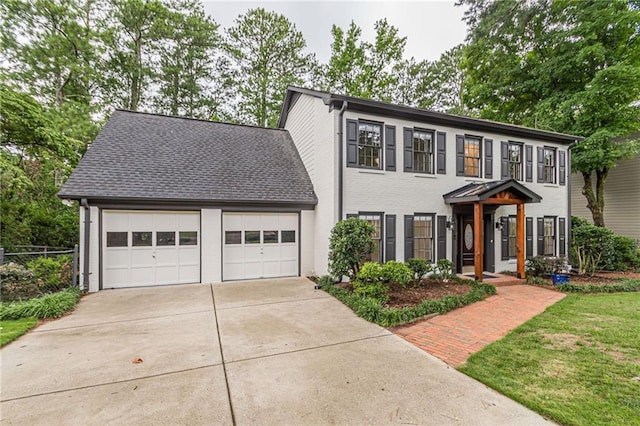 colonial house with a garage