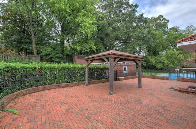 view of patio / terrace with a gazebo