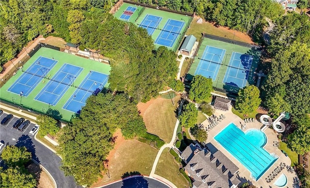 5355 Highland Pine Ln, Mableton, GA 30126 - aerial view of property's location featuring a pool