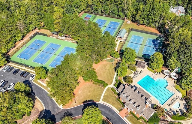 5355 Highland Pine Ln, Mableton, GA 30126 - bird's eye view of a pool area