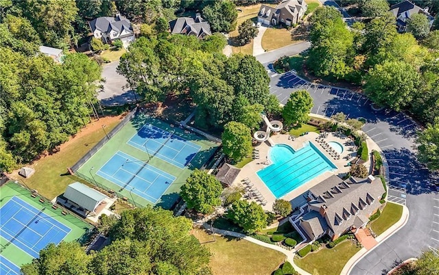 5355 Highland Pine Ln, Mableton, GA 30126 - drone / aerial view of a pool area