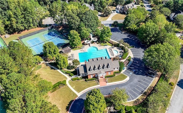 5355 Highland Pine Ln, Mableton, GA 30126 - bird's eye view of a pool area