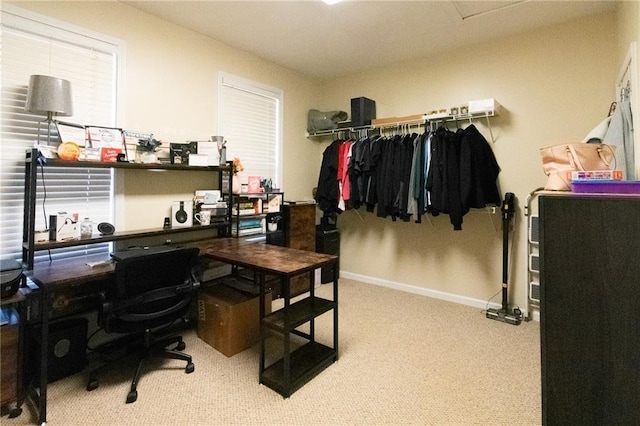 view of carpeted office