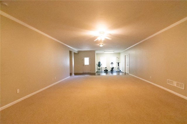 interior space featuring ornamental molding