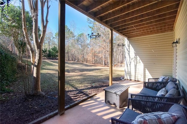 view of patio featuring outdoor lounge area