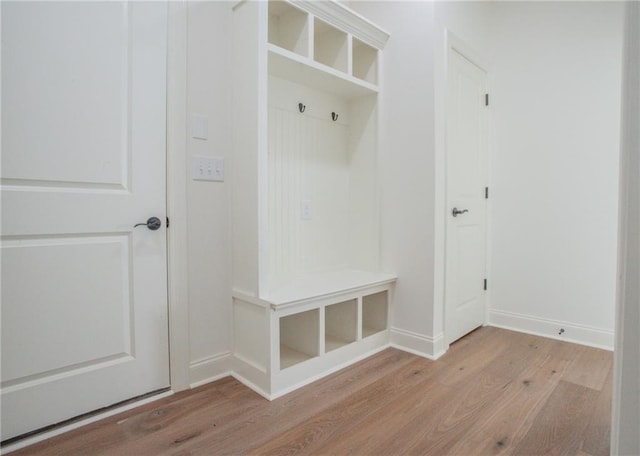 mudroom with light wood-type flooring