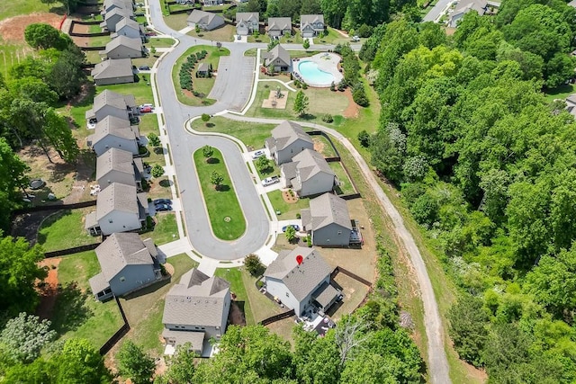 bird's eye view with a residential view
