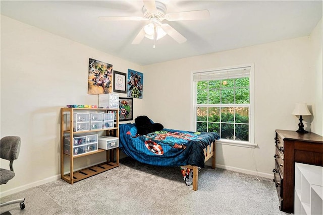 502 Brighton Pt, Atlanta, GA 30328 - bedroom with carpet, baseboards, and a ceiling fan