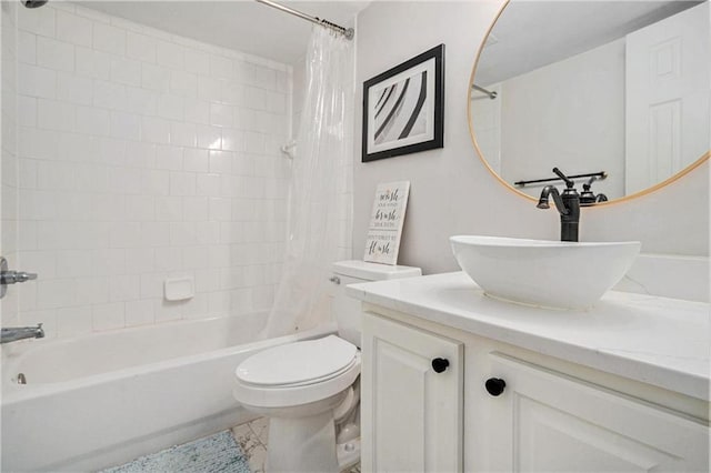 502 Brighton Pt, Atlanta, GA 30328 - bathroom with vanity, shower / tub combo, and toilet