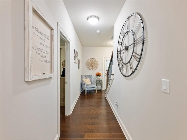 2506 Skyland Dr NE Unit 17, Atlanta, GA 30319 - hall featuring wood finished floors, stairway, and baseboards