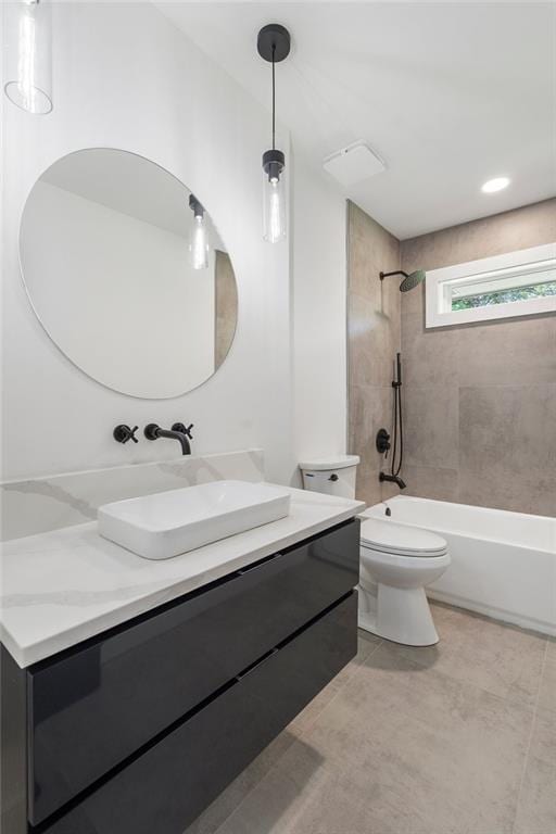 1409 Georgia Ave, East Point, GA 30344 - full bath with vanity, washtub / shower combination, and tile patterned flooring