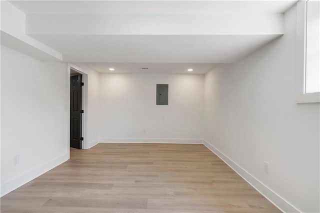 1409 Georgia Ave, East Point, GA 30344 - basement with electric panel, recessed lighting, and light wood-style floors