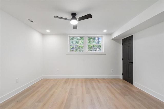 1409 Georgia Ave, East Point, GA 30344 - unfurnished room featuring light wood-type flooring, a ceiling fan, and recessed lighting